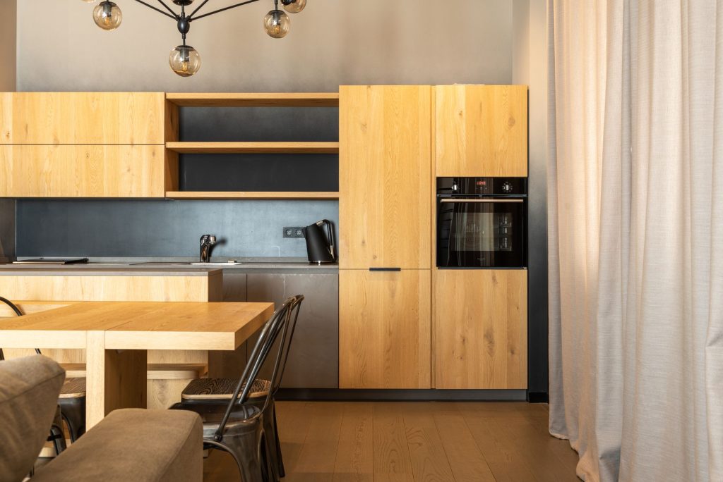Cuisine commune d’un appartement loué en colocation